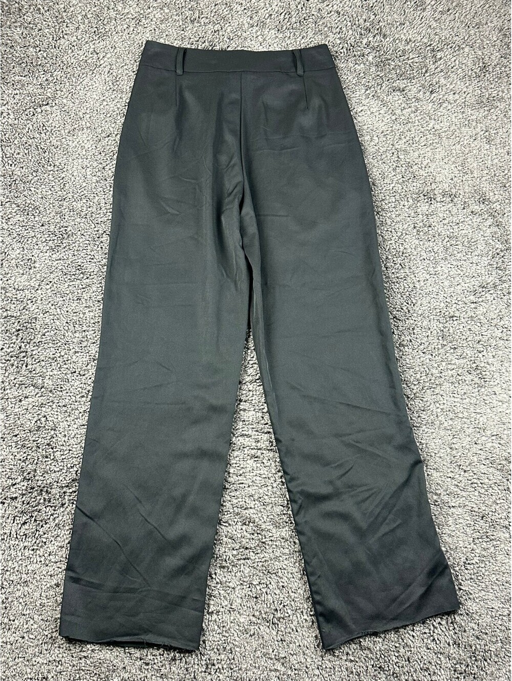 Contempo Wide Leg Trousers Womens Medium Black High Waisted Pleated Front